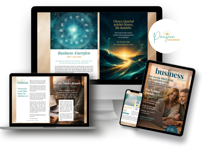 PANGERA Business Magazin Mockup + Logo groß neu